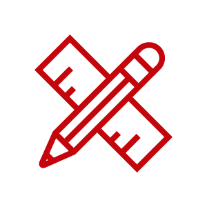 Pencil and ruler icon