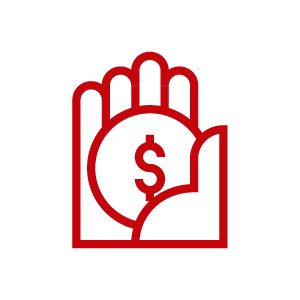 Hand with dollar symbol